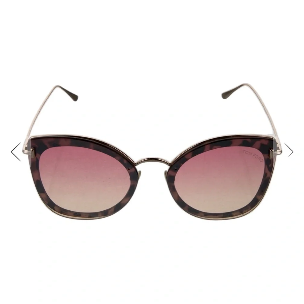 TOM FORD Charlotte Sunglasses Cat-Eye Brown Gold Tortoiseshell Gradient Lenses